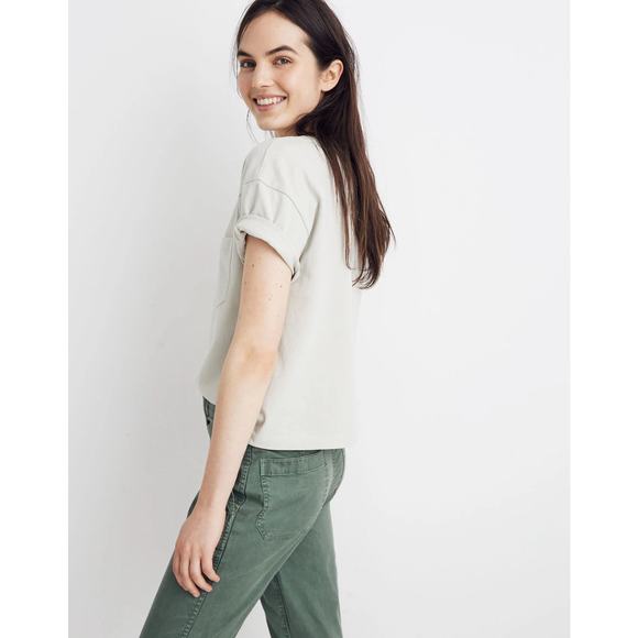 Madewell x Free & Easy | Easy Crop Pocket Tee, Sunfaded Sage XXS - Picture 1 of 8